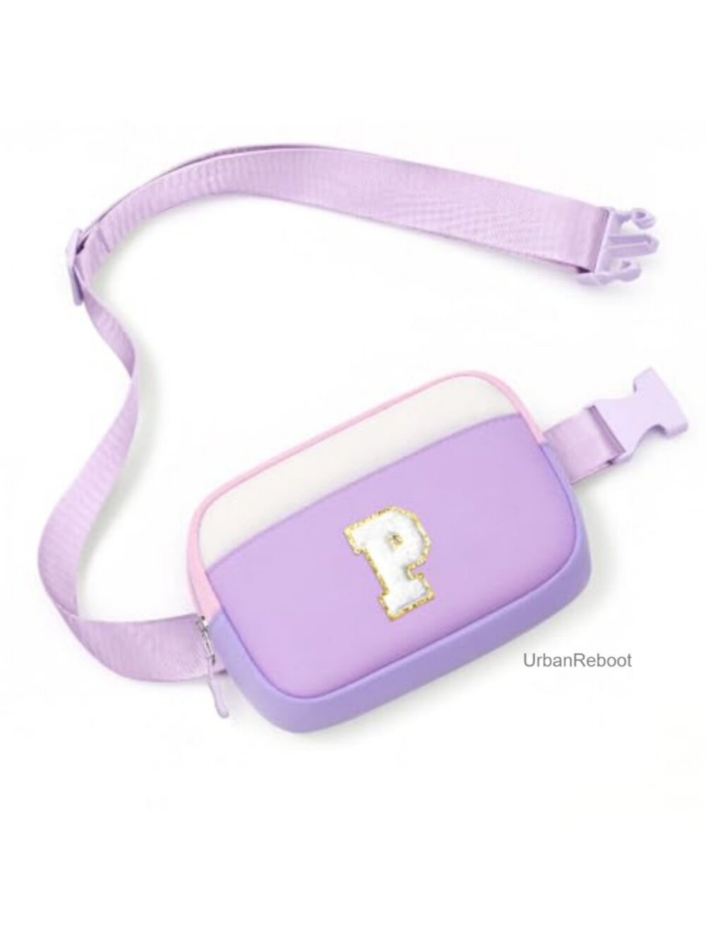 Girls Initial Belt Bag Crossbody Fanny Pack Water Resistant Nylon